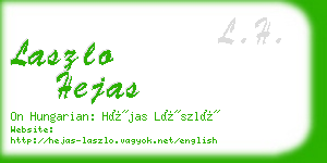 laszlo hejas business card